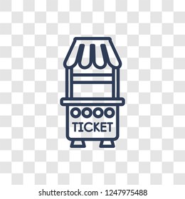 Ticket window icon. Trendy linear Ticket window logo concept on transparent background from Cinema collection