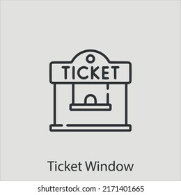 ticket window icon vector icon.Editable stroke.linear style sign for use web design and mobile apps,logo.Symbol illustration.Pixel vector graphics - Vector