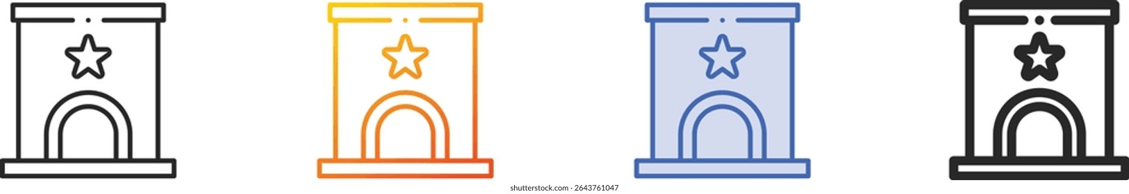 ticket window icon.Thin Linear, Gradient, Blue Stroke and bold Style Design Isolated On White Background