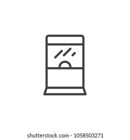 Ticket window outline icon. linear style sign for mobile concept and web design. Transaction window booth simple line vector icon. Symbol, logo illustration. Pixel perfect vector graphics