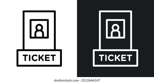 Ticket window outlined icon vector collection.