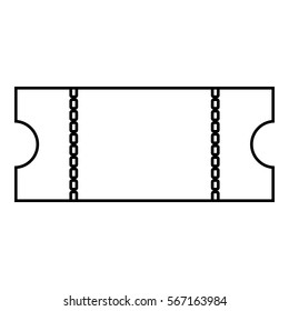 Ticket_Online icon - Flat design, glyph style icon - Outline black
