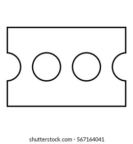 Ticket_Online icon - Flat design, glyph style icon - Outline black