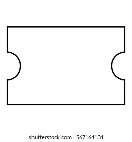 Ticket_Online icon - Flat design, glyph style icon - Outline black