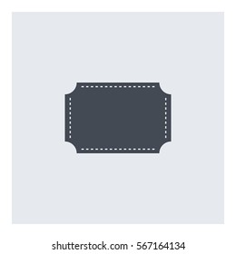 Ticket_Online icon - Flat design, glyph style icon - Colored enclosed in a square