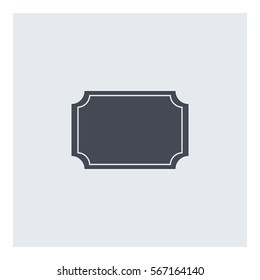 Ticket_Online icon - Flat design, glyph style icon - Colored enclosed in a square