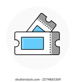 Ticketing Icon Representing Booking, Reservations, and Customer Support Systems