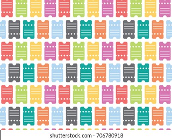 Tickets Access Pass Coupon Seamless Pattern Background