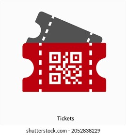 Tickets or Bar Code Icon Concept 
