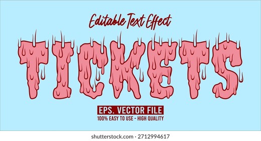 TICKETS - Bold Modern Typography Vector Editable Text Effect
