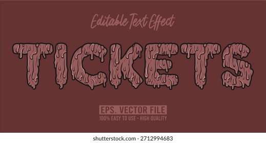 TICKETS - Bold Modern Typography Vector Editable Text Effect