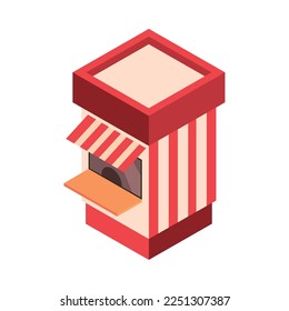 tickets booth amusement park icon isometric