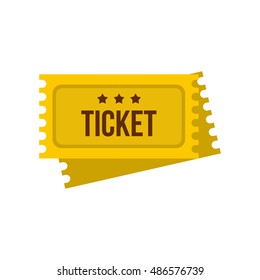 Tickets for the circus icon in flat style isolated on white background. Entertainment symbol vector illustration