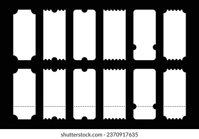 Tickets or Coupons isolated on black background. Vector illustration