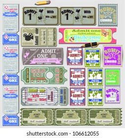 Tickets  in different styles.Vector.