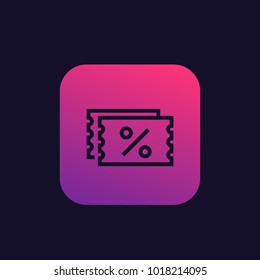 tickets with discount, promotional code icon