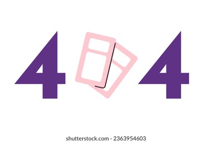 Tickets error 404 flash message. Boarding pass. Restaurant coupons. Discount vouchers. Empty state ui design. Page not found popup cartoon image. Vector flat illustration concept on white background
