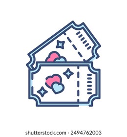 Tickets Filled Color Icon, Vector illustration