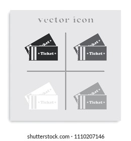 Tickets flat black and white vector icon.