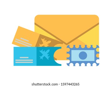 tickets flight documents isolated icon vector illustration design