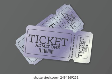 tickets with hologram colors in vector