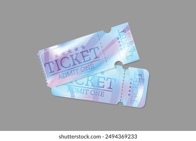 tickets with hologram colors in vector