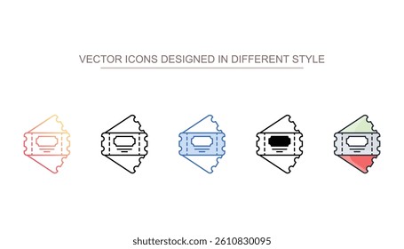 Tickets icon design with white background stock illustration