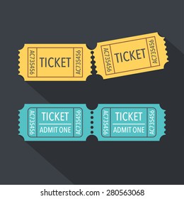 Tickets icon. Flat design. Vector illustration