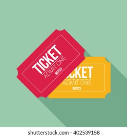 Tickets icon. Flat design. Vector illustration