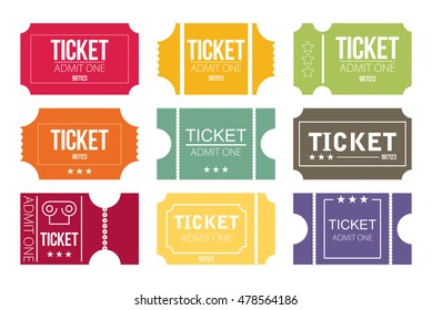 Tickets icon. Flat design. Vector illustration
