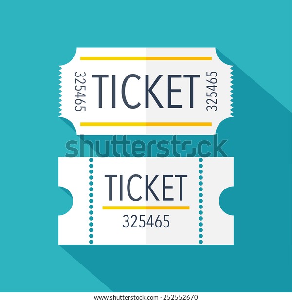 Tickets icon. Flat\
design. Vector\
illustration