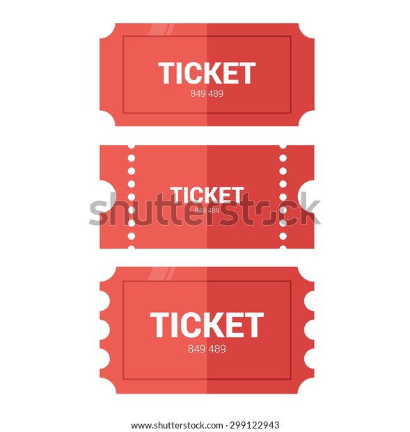 Tickets icon.\
Flat design. Vector\
illustration\
