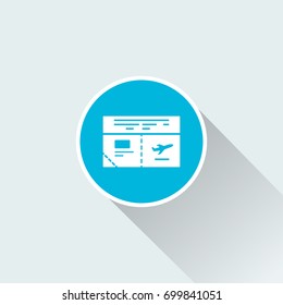 Tickets icon with long shadow icon