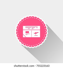 Tickets icon with long shadow icon