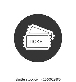 Tickets Icon. Pass, Permission or Admission Symbol, Vector Illustration & Logo Template. Presented in Glyph Style for Design & Websites, Presentation or Mobile Apps