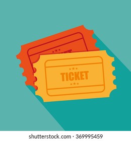 Tickets icon. Retro cinema tickets. Movie ticket in flat style