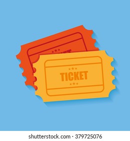 Tickets icon. Retro cinema tickets. Movie ticket in flat style