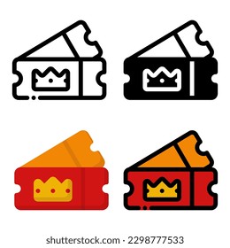 Tickets icon set. Colorful cartoon Tickets icon. Tickets logo. Vector illustration