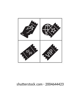 Tickets icon. Tickets set symbol vector elements for infographic web.