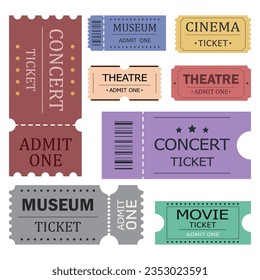 Tickets Icon Set Vector Design.