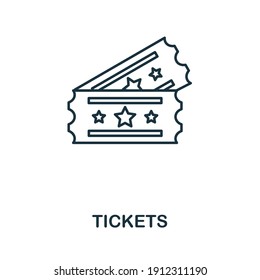Tickets icon. Simple element from amusement park collection. Creative Tickets icon for web design, templates, infographics and more