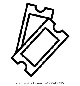 tickets icon Simple thin line stroke