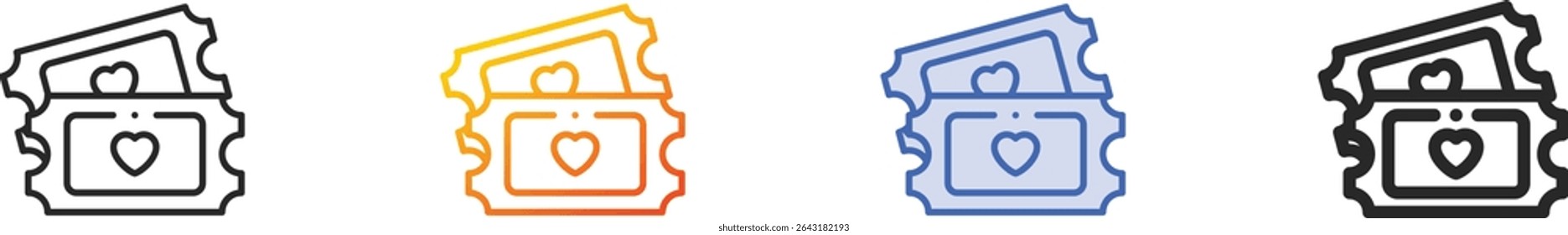 tickets icon.Thin Linear, Gradient, Blue Stroke and bold Style Design Isolated On White Background
