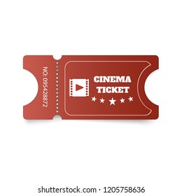Tickets isolated on white background. Realistic front view. Color movie ticket. Vector illustration.