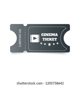 Tickets isolated on white background. Realistic front view. Color movie ticket. Vector illustration.