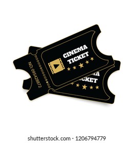Tickets isolated on white background. Realistic front view. Color movie ticket. Vector illustration.