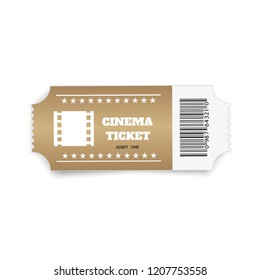 Tickets isolated on white background. Realistic front view. Color movie ticket. Vector illustration.
