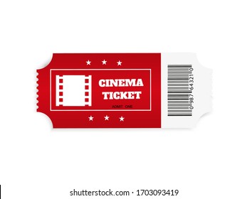 Tickets isolated on white background. Realistic front view. White movie ticket. Vector illustration.	
