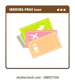 tickets, landing page icon