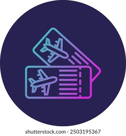 Tickets Line Gradient Icon Design